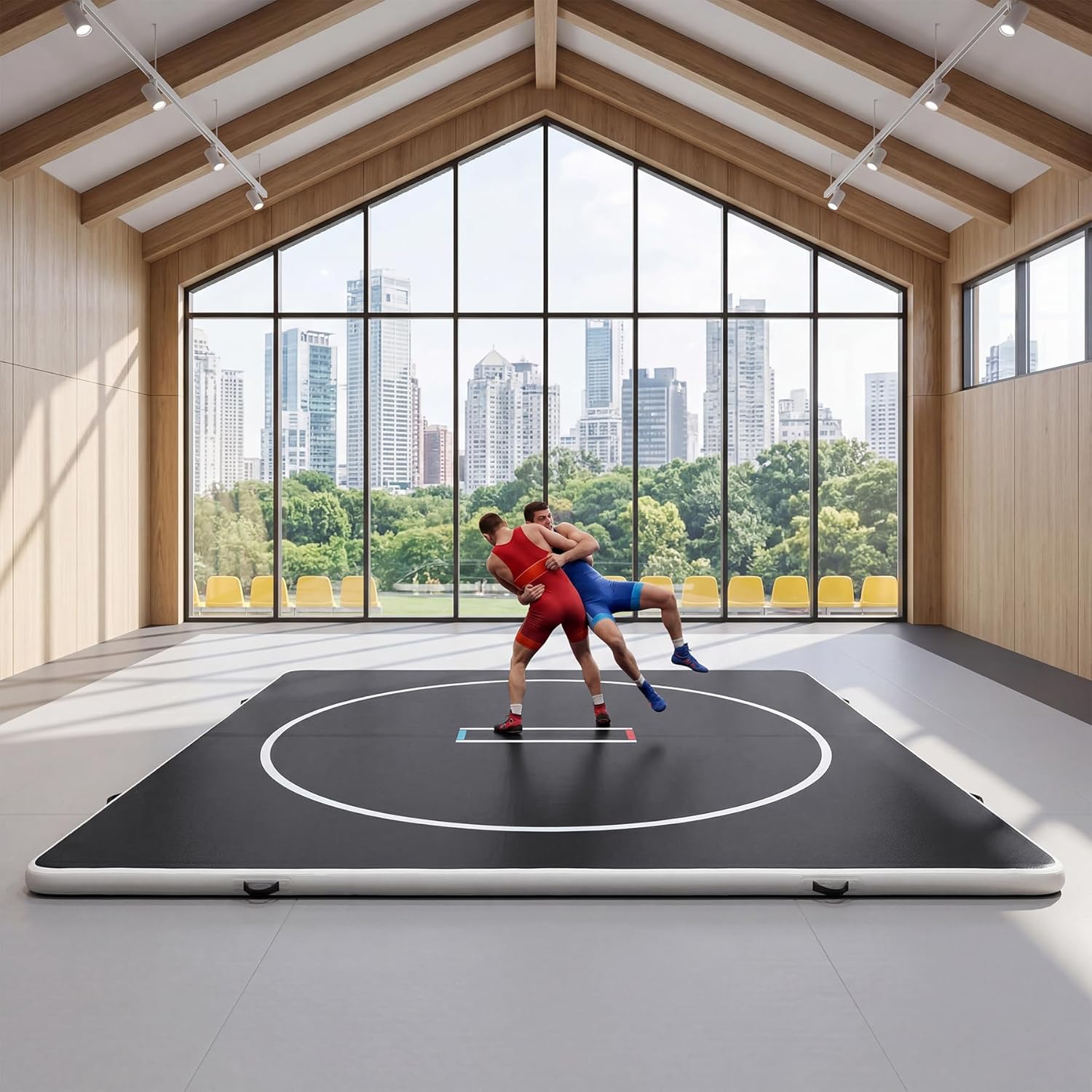 Inflatable Wrestling Mat 10FT / 13FT x 4IN, PVC Portable Wrestling Mats for Home, 4" Thick Jiu Jitsu Mats with Circles for Wrestling, Martial Arts, Jitsu, BJJ, Boxing, MMA, Judo Indoor Outdoor Use - Image 6