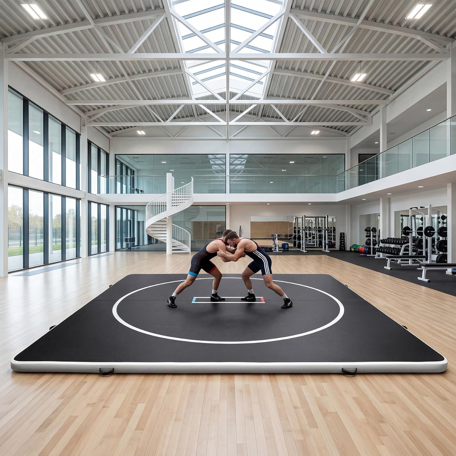 Inflatable Wrestling Mat 10FT / 13FT x 4IN, PVC Portable Wrestling Mats for Home, 4" Thick Jiu Jitsu Mats with Circles for Wrestling, Martial Arts, Jitsu, BJJ, Boxing, MMA, Judo Indoor Outdoor Use - Image 7