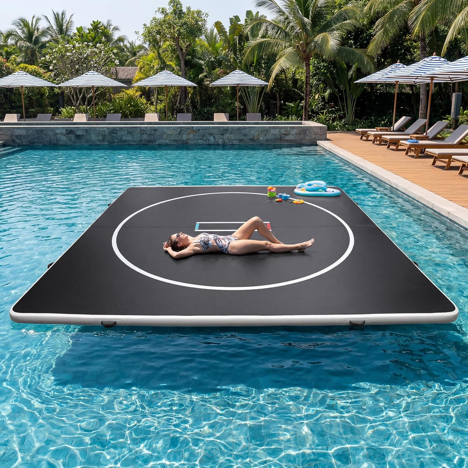 Inflatable Wrestling Mat 10FT / 13FT x 4IN, PVC Portable Wrestling Mats for Home, 4" Thick Jiu Jitsu Mats with Circles for Wrestling, Martial Arts, Jitsu, BJJ, Boxing, MMA, Judo Indoor Outdoor Use - Image 8