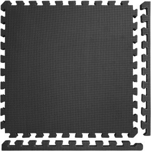 Meister X-Thick 1.5 Interlocking EVA Foam Mats - BK - 10 Tiles (40 Sqft) - Extra-thick 2X cushioning w- anti-slip grip. 2' x 2' puzzle mats for wrestling, MMA, gymnastics, home gyms and play areas - 1