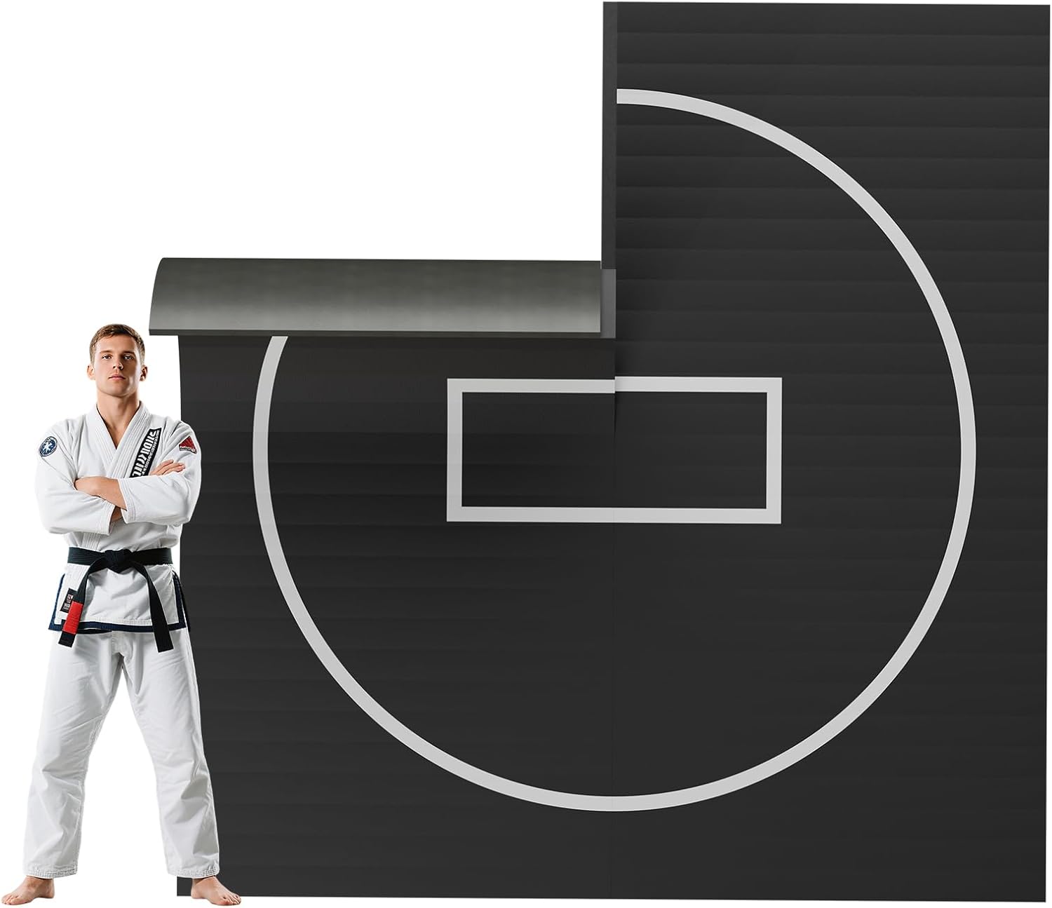 Multi-Size Foam-Inflatable Wrestling Mat - Durable Jiu Jitsu Mats, 10'x10' Wrestling Mats for Home, Flexi Roll Judo Training Mat for MMA, Grappling,BJJ, Martial Arts & Boxing - 1