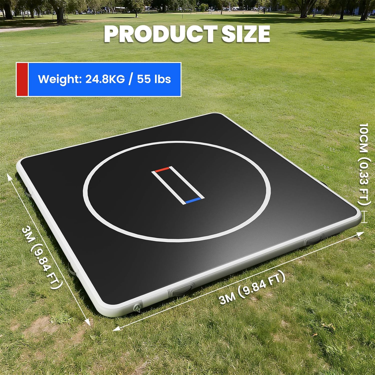 Wrestling Mat - Foam or Inflatable Wrestling Mats for Home, Jiu Jitsu Mats Kids, Thick Training Exercise Mats for BJJ, Gymnastics, Judo, Martial Arts, Boxing, Yoga - Image 6