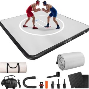Wrestling Mat Inflatable 10x10 FT Flodable Jiu Jitsu Mats Portable 4 for Home Training, BJJ, MMA, Grappling, Judo, Martial Art, Boxing Indoor Outdoor - 1