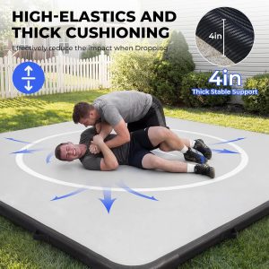 Alternative view of Wrestling Mat Inflatable 10x10 FT Flodable Jiu Jitsu Mats Portable 4” for Home Training, BJJ, MMA, Grappling, Judo, Martial Art, Boxing Indoor Outdoor
