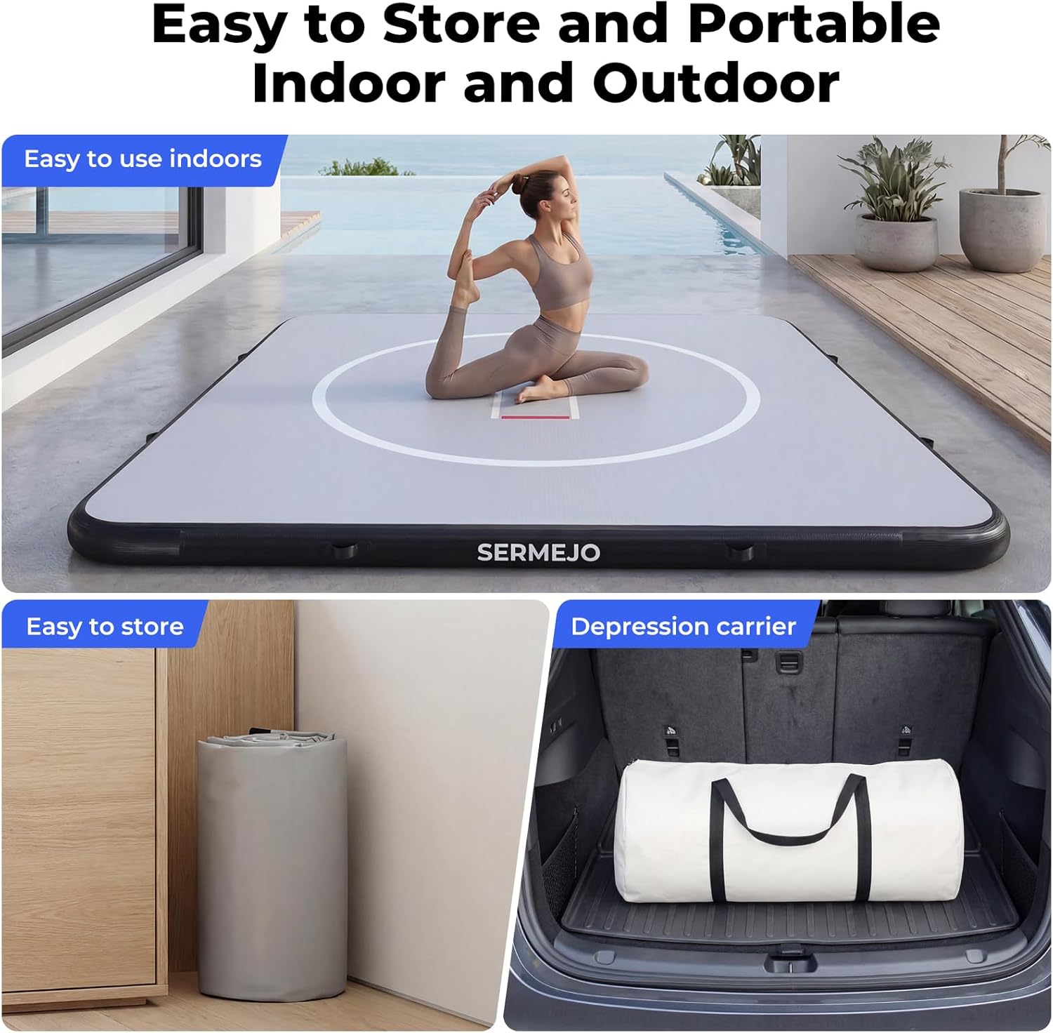 Wrestling Mat Inflatable 10x10 FT Flodable Jiu Jitsu Mats Portable 4” for Home Training, BJJ, MMA, Grappling, Judo, Martial Art, Boxing Indoor Outdoor - Image 5