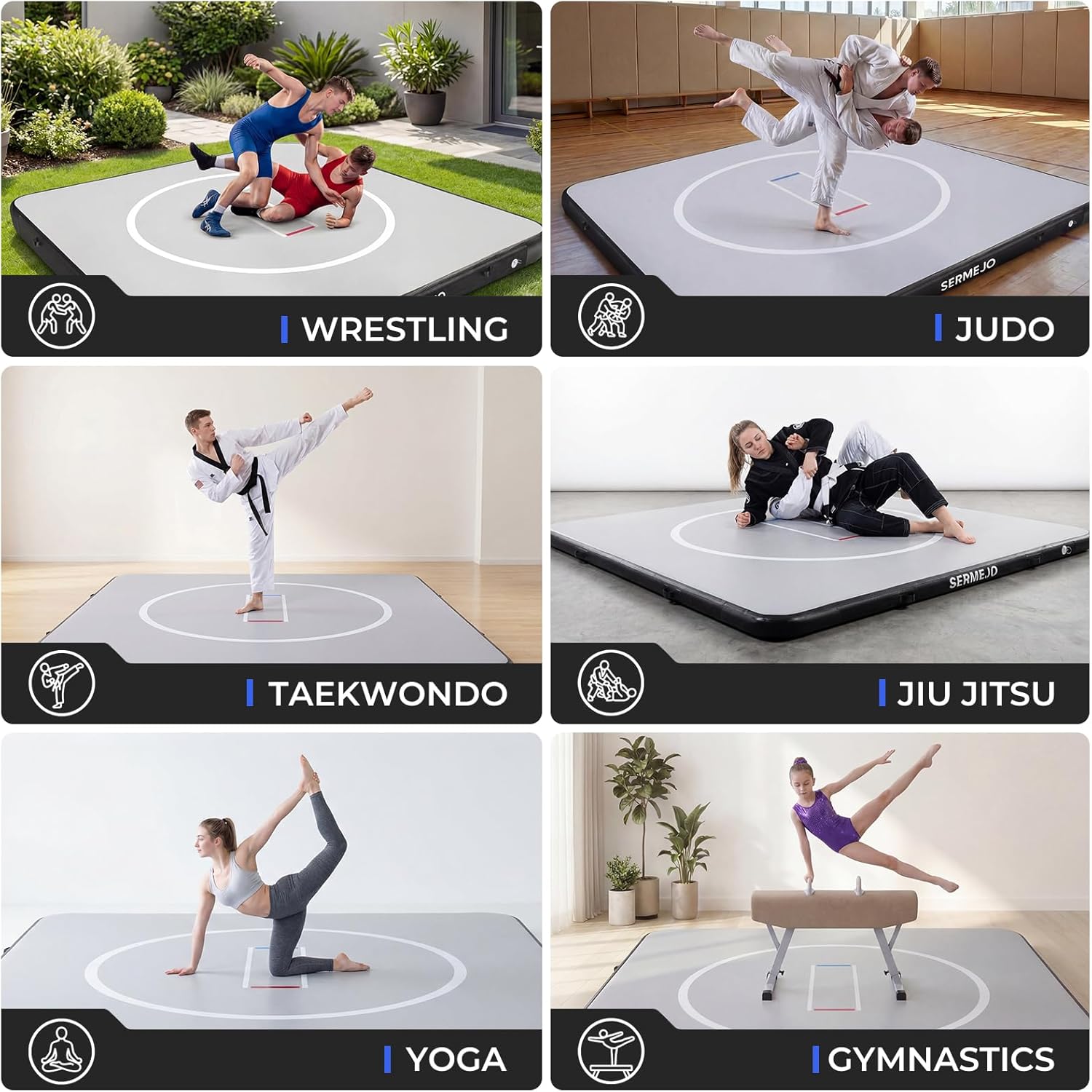 Wrestling Mat Inflatable 10x10 FT Flodable Jiu Jitsu Mats Portable 4” for Home Training, BJJ, MMA, Grappling, Judo, Martial Art, Boxing Indoor Outdoor - Image 7