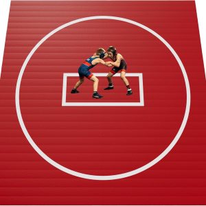 Wrestling Mat for Home, 10 x 10 - 8 x 8- 5 x 10 Grappling Mat for BJJ, MMA, Jiu Jitsu, Judo, Gym, Roll-Up Wrestling Practice Mat for Kids & Adults，Easy to Clean Indoor-Outdoor - 1