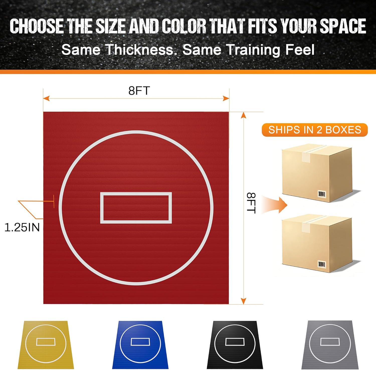 Wrestling Mat for Home, 10' x 10' / 8' x 8'/ 5' x 10' Grappling Mat for BJJ, MMA, Jiu Jitsu, Judo, Gym, Roll-Up Wrestling Practice Mat for Kids & Adults，Easy to Clean Indoor/Outdoor - Image 8