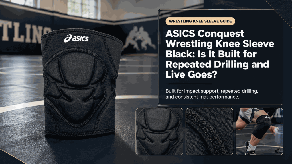 ASICS Conquest Wrestling Knee Sleeve Black featured image
