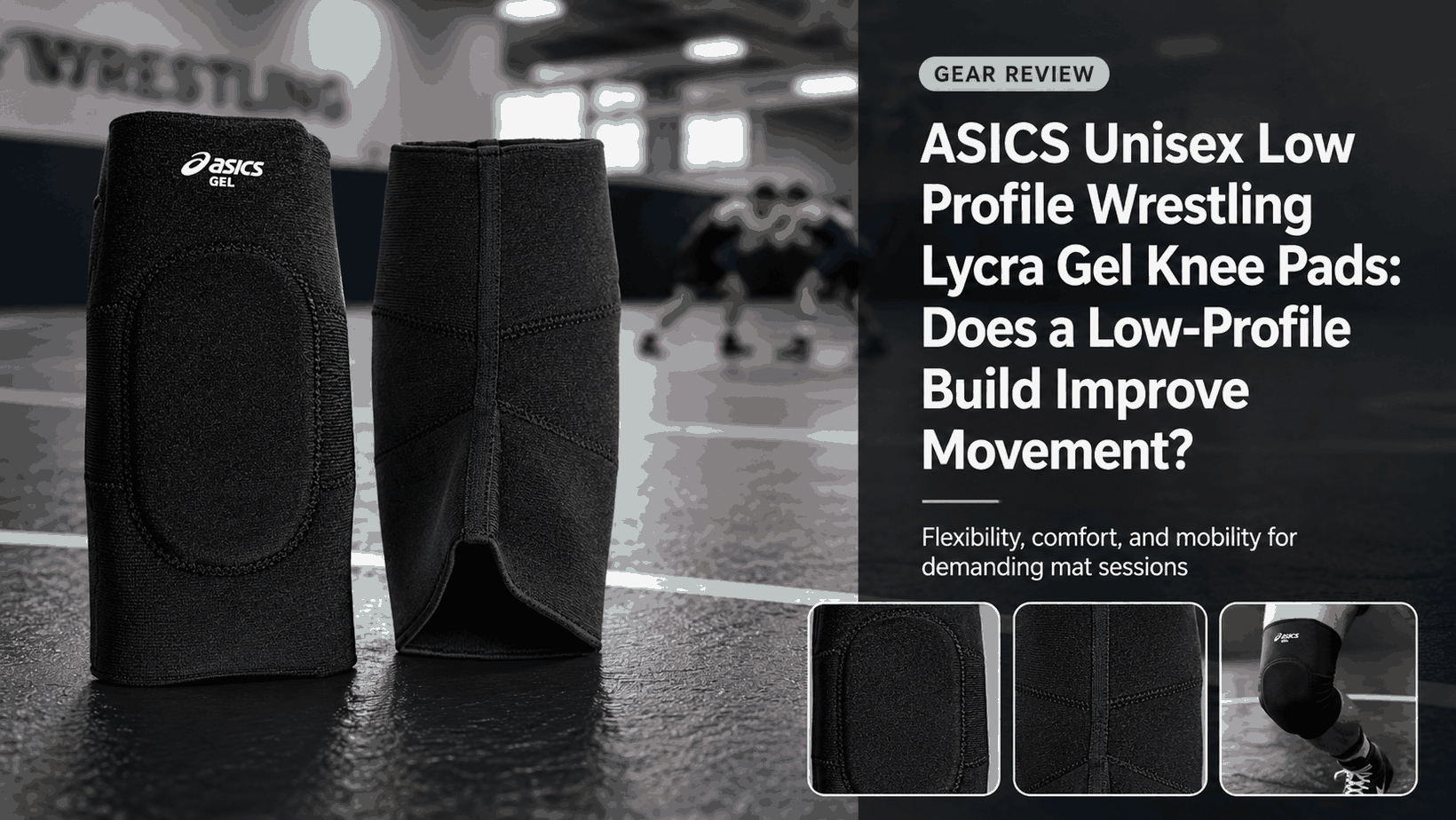 ASICS Unisex Low Profile Wrestling Lycra Gel Knee Pads featured image