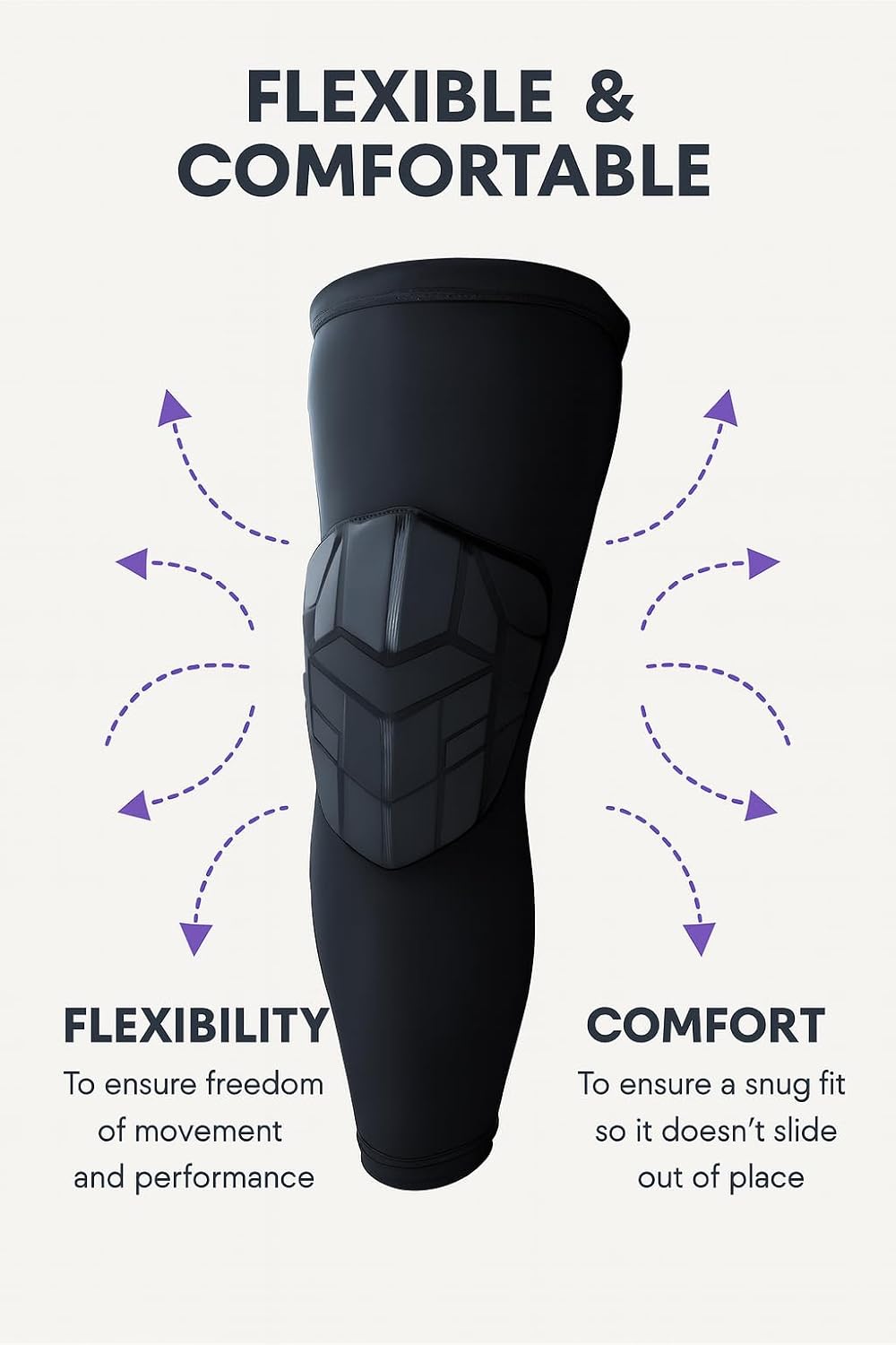 Protective Neoprene Wrestling Knee Pads - Anti-Slip Flexible Sports Knee Pads - Robust Breathable Compression Sleeve - Wrestling Gear for Basketball, Volleyball, Workouts, Training, and More (X-Large) - Image 4