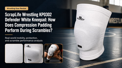 ScrapLife Wrestling KP0302 Defender White Kneepad featured image