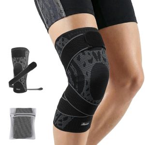 Wrestling Knee Pad, BJJ Knee Sleeve with Detachable Straps – Anti-Slip Compression Brace with Full Knee Cap Protection – for BJJ, Wrestling, Judo, MMA, Basketball, Tennis & Running Sports - 1