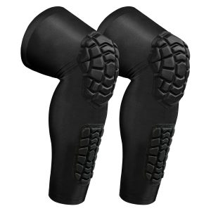 Wrestling Knee Pads Compression Leg Sleeve with Knee Pad and Calf Pad, 1 Pair Knee Sleeve with Shin Guards Shin Pads for Football, Baseball, Rugby, Lacrosse (2, Upgrade Black, Large) - 1