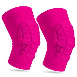 Wrestling Knee Pads for Kids Youth Adult, Knee Compression Sleeve for Basketball Volleyball Football, 1 Pair Short Knee Pads Sleeves ((#2) Pink-2pcs,Small) - 1