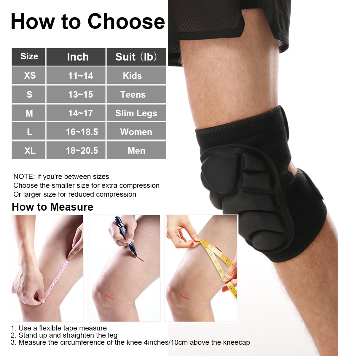 Wrestling Knee Pads for Men Women, Dance Knee Pad for Women Men Wrestling Knee Pad Wrestling Gear, Crash Pad Roller Skating Gear Knee Protector, Soft Knee Pads for Basketball Volleyball Roller Skating (Large) - Image 7